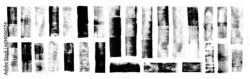 Abstract grunge halftone stripes and banners. Geometric texture shapes for collages.