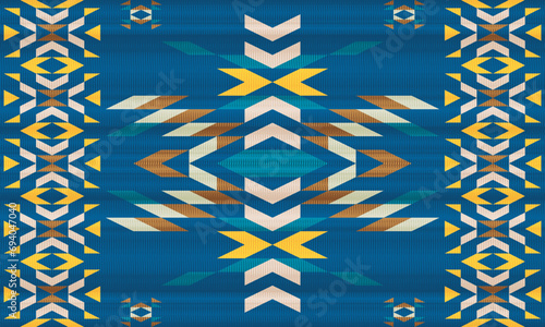 American ethnic native pattern.Traditional Navajo,Aztec,Apache,Southwest and Mexican style fabric pattern.Abstract vector motifs pattern.Design for fabric,clothing,blanket,carpet,woven,wrap,decoration