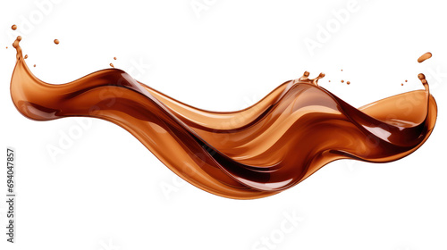 Brown liquid wave splashes isolated transparent background