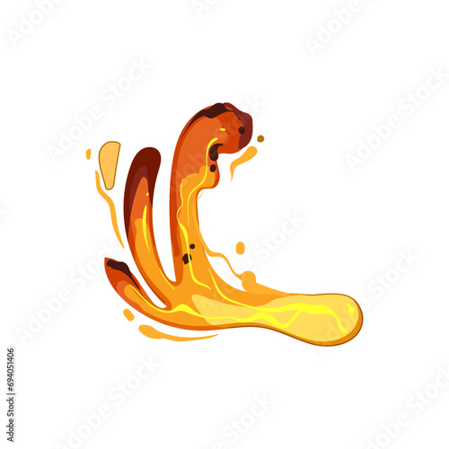 fire lava splash cartoon. game effect, animation eruption, graphic energy fire lava splash sign. isolated symbol vector illustration