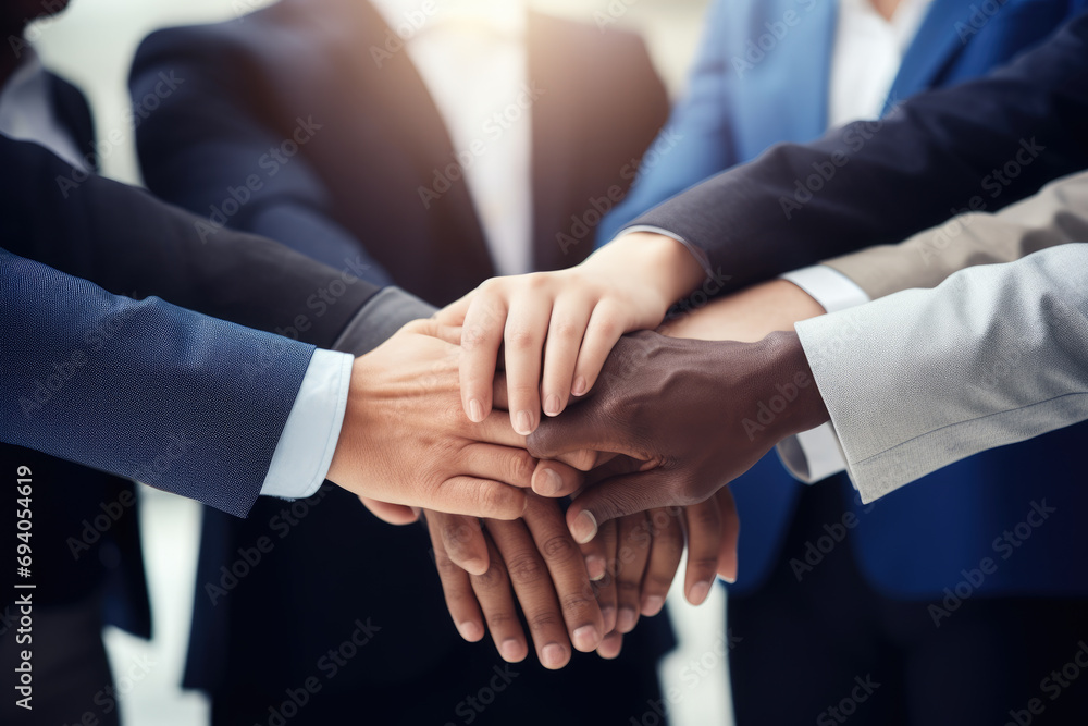 custom made wallpaper toronto digitalGroup of business people putting their hands together, Business putting their hands together in unity ,Ai generated