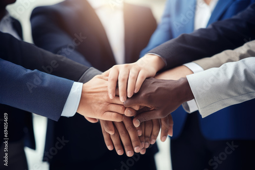 Wallpaper Mural Group of business people putting their hands together, Business putting their hands together in unity ,Ai generated Torontodigital.ca