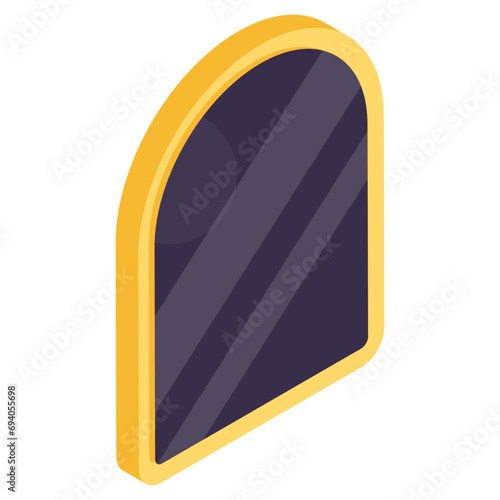 A isometric design icon of vanity mirror 