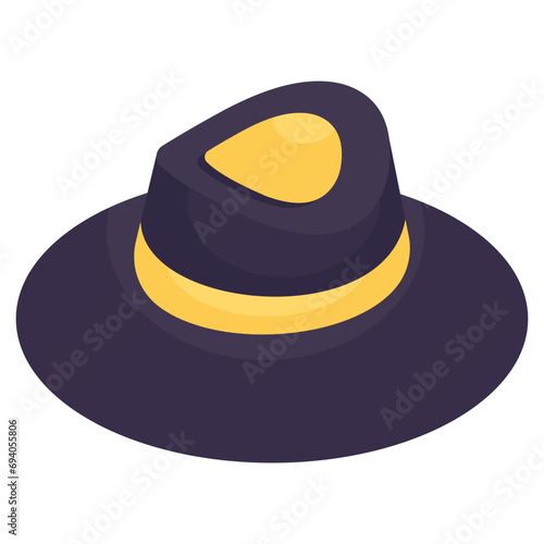An editable design icon hat, headwear accessory 