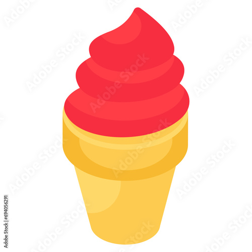 A yummy icon of ice cream cone
