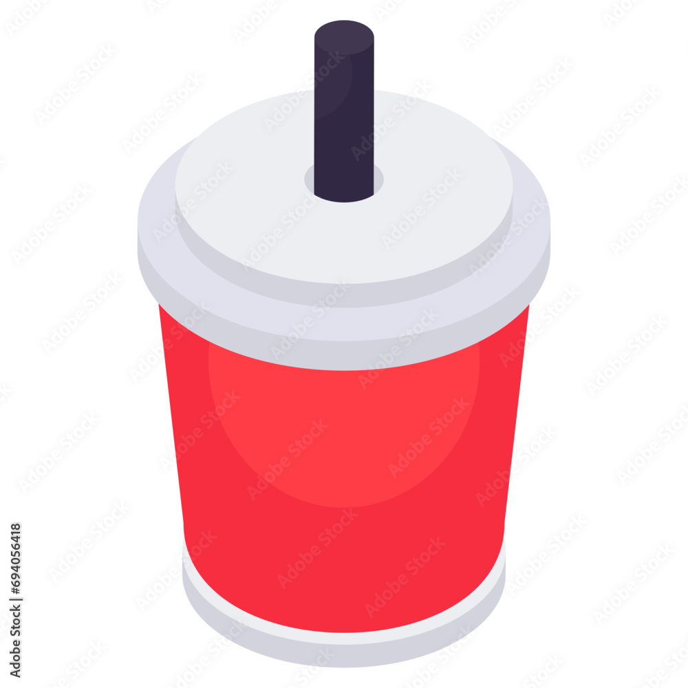 An editable design icon of takeaway drink An editable design icon of takeaway drink