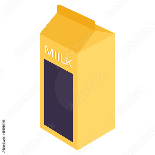 A unique design icon of milk pack 