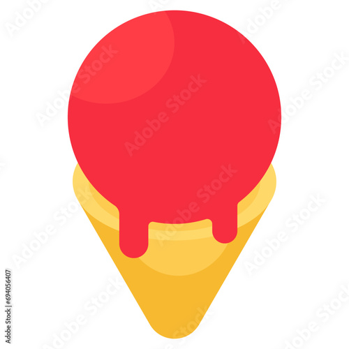 A yummy icon of ice cream cone