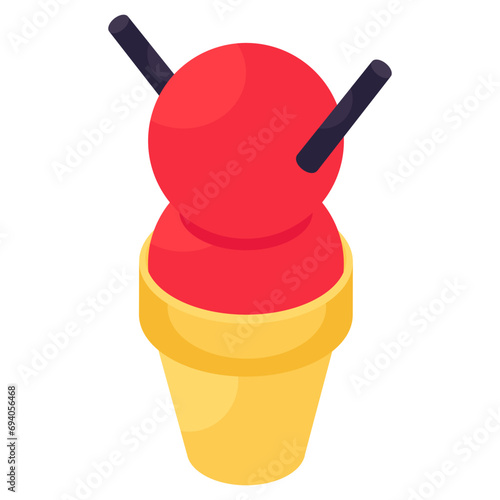 A yummy icon of ice popsicle 