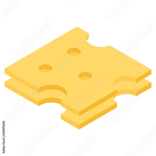 An icon design of cheese block 
