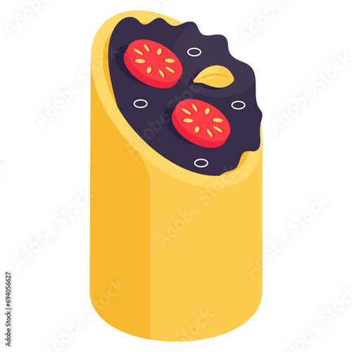 A mouth watering icon of shawarma 