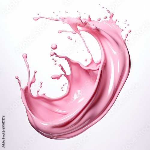 pink Foundation liquid splash on white background © Shaji