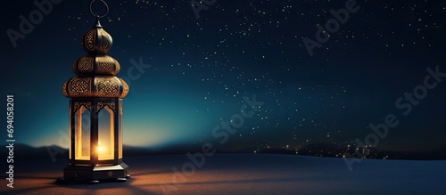 Stunning Ramadan card featuring Islamic lamp photo