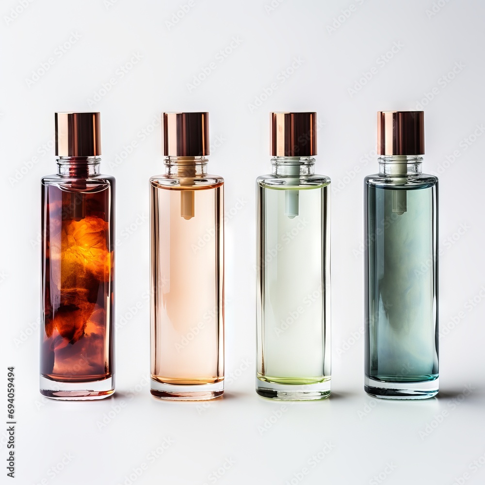 bottles natural over a white background, top view bottles natural over a white background, top view