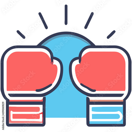 Boxing gloves in a ready position vektor icon illustation