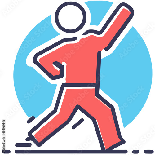Discus thrower in action vektor icon illustation