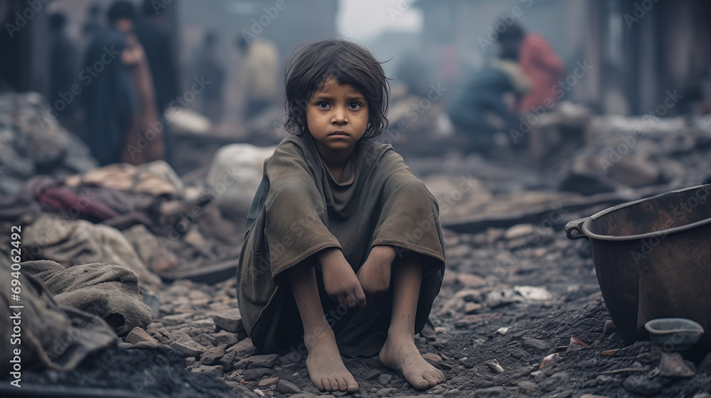 Hunger, poverty. Social world problem, lack of nutrition. Food Sanitation. dregs of society, the homeless. Poverty in retirement. Alms. Lonely children and the elderly. Beggars in need of help - obrazy, fototapety, plakaty 