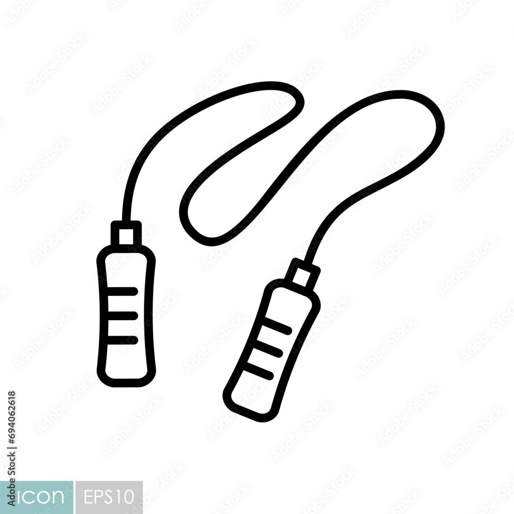 Jump rope vector icon. Fitness and gym symbol Jump rope vector icon. Fitness and gym symbol