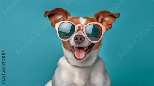 funny smiling dog, color banner © DigitalMuseCreations