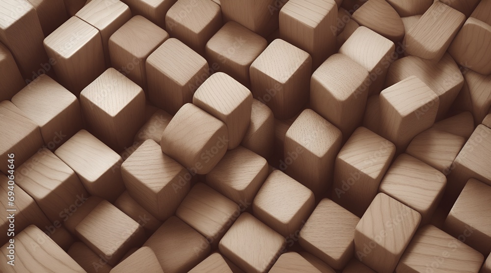 Wood texture art architectural abstract block. Generative AI