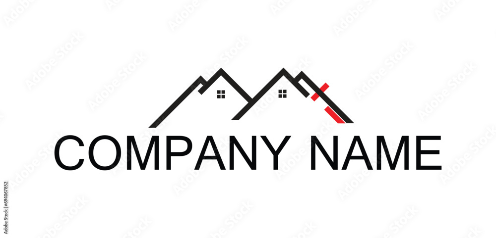 Real Estate, Property and Construction Logo design for business corporate sign.