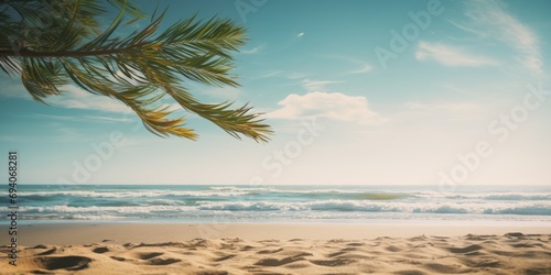 Beachside Serenity  Mockup Template with Sun Protection