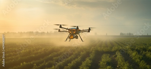 Drone Over Farmland at Sunset © Аrtranq