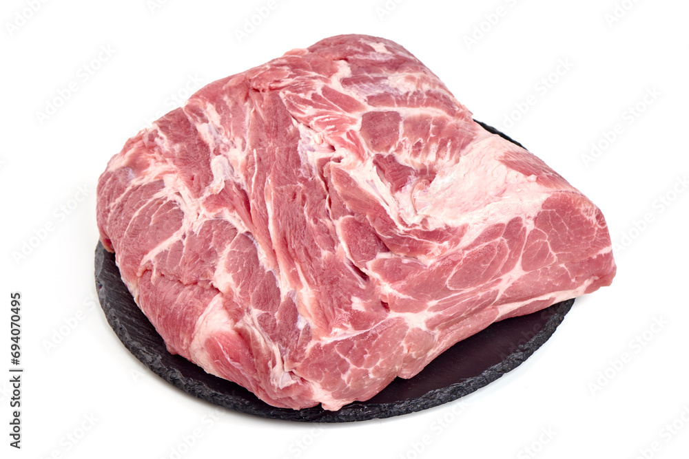 Pork Neck Meat isolated on white Background. Pork Neck Meat isolated on white Background.