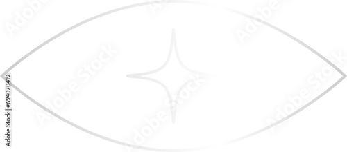 Silver Eye Stars Y2K Element. Retro futuristic shape.