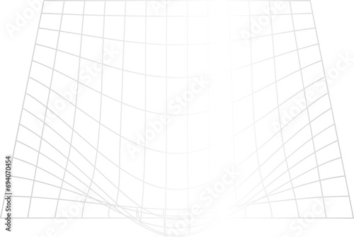 Silver Warp Y2K Element. Retro futuristic shape.