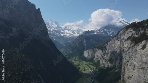 Aerial view of Lauterbrunnen, Switzerland