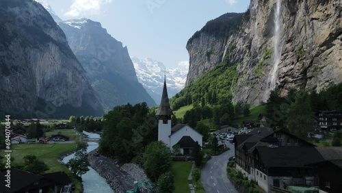Aerial view of Lauterbrunnen, Switzerland