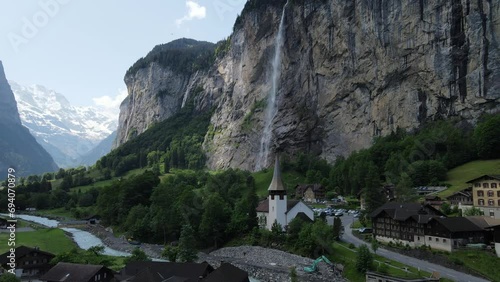 Aerial view of Lauterbrunnen, Switzerland