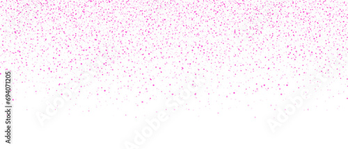 Pink glitter falling on transparent background. Falling glitter confetti and texture. Luxury sparkling pink confetti. photo