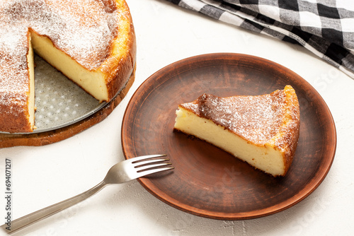 Migliaccio (semolina and ricotta cake). Traditional Neapolitan dessert.