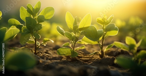 Young Plants in Sunlight - Symbol of Growth