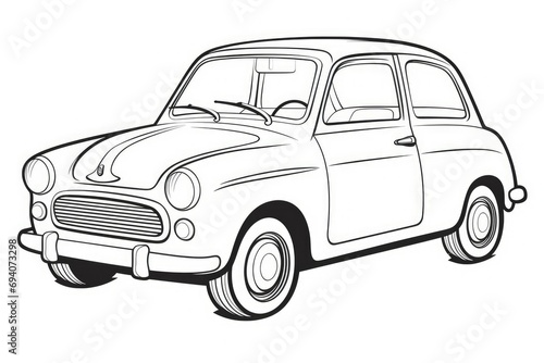 Children s coloring book car. Coloring page line art for book and drawing.