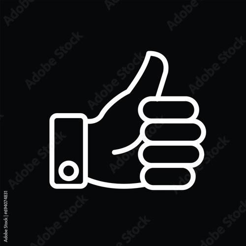 Like icon. Hand like. Thumb up. Outline love symbol. Social media sign. Seal of approval. OK sign. Like symbol. Premium quality. Achievement badge. Quality mark. Thumb icon. Human hand.