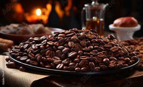 Roasted Coffee: A Dance of Aromas in the Beans that Tell a Perfect Story. Roasted Coffee Beans, a Visual and Olfactory Experience.
