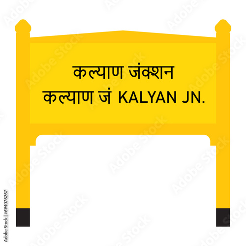 Kalyan junction in Mumbai railway board vector illustration isolated on white