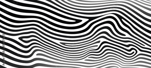 Minimalist Black and White Waves  Abstract Lines Background