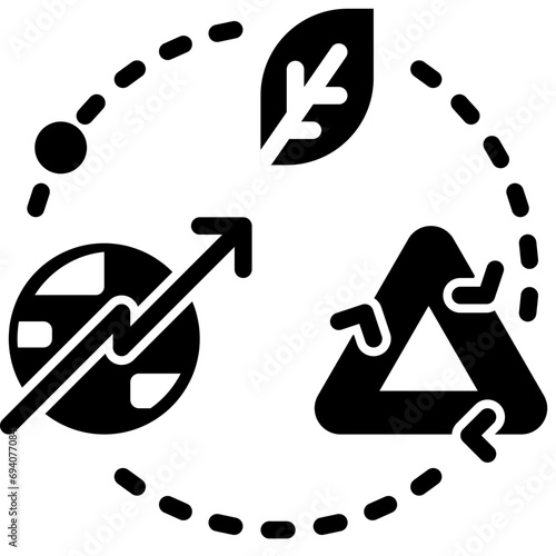 bcg bio circular green economy Glyph style icons