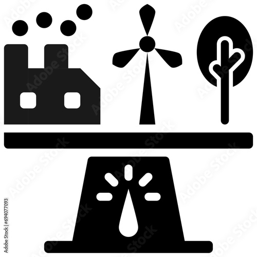 carbon neutrality Glyph style icons