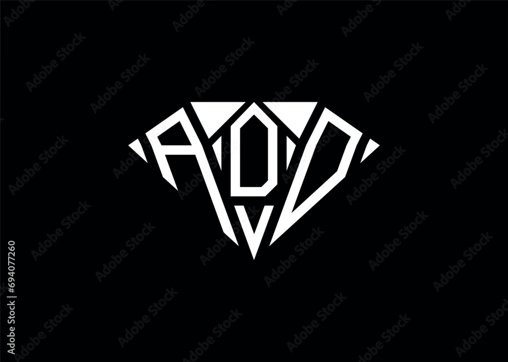 Modern letter A D O diamond shape logo And initial monogram A D O letter logo vector template Modern letter A D O diamond shape logo And initial monogram A D O letter logo vector template