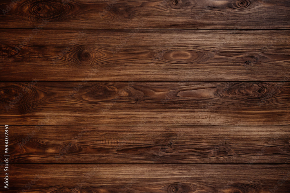 Naklejka premium Empty wood background An empty wooden counter table top for product display Ai generated