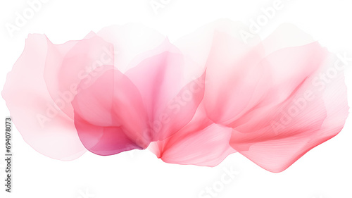 Rose pink petals watercolor illustration isolated on white background for wedding stationery design, Valentine’s Day romance and love card print. Gradient floral art rose pink petal closeup by Vita