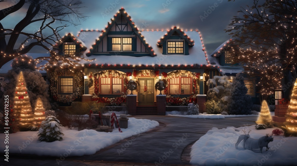 Fototapeta premium Christmas light midnight