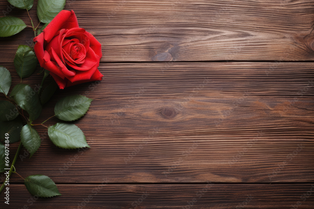 Empty wood background with flower for product display Ai generated Empty wood background with flower for product display Ai generated