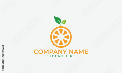 modern fresh orange fruit logo vector illustration