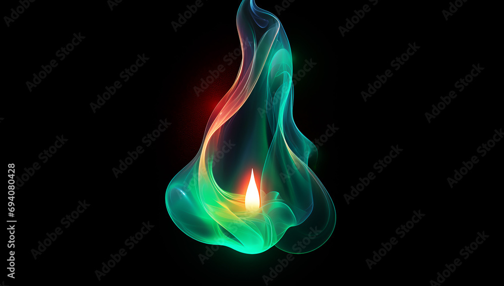 Image of fire burning in the dark,Generated by AI Stock Illustration ...